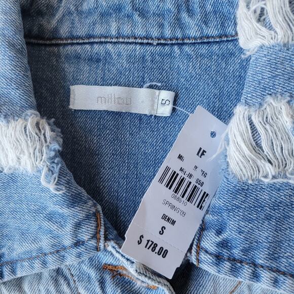 Millau Distressed Denim Jean Jacket NWT Small - Picture 6 of 6